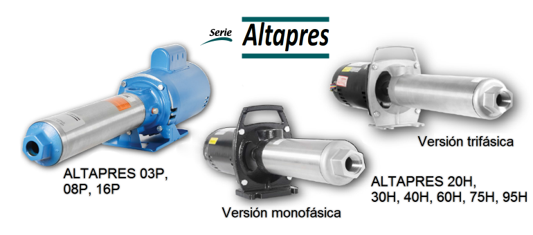 Serie ALTAPRES, Bombas Multietapas Horizontales de Superficie Uso Industrial en Monterrey